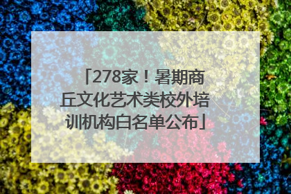 278家！暑期商丘文化艺术类校外培训机构白名单公布