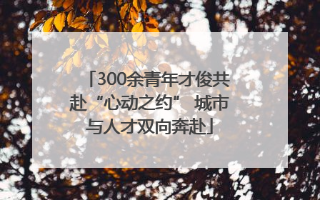 300余青年才俊共赴“心动之约” 城市与人才双向奔赴