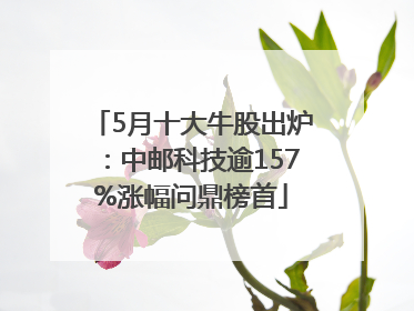 5月十大牛股出炉：中邮科技逾157%涨幅问鼎榜首